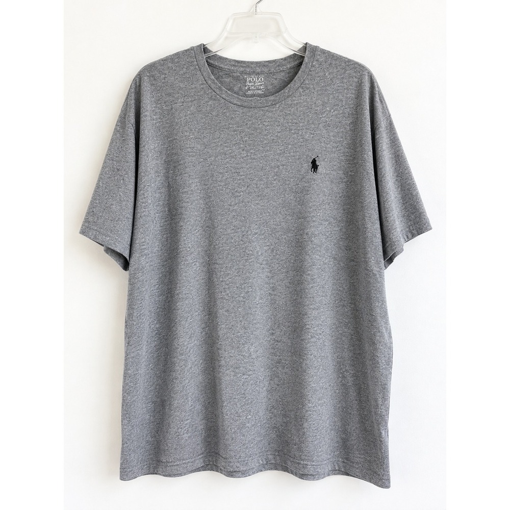 Polo Ralph Lauren Mens XXL Gray Textured T Shirt Black Pony Logo  2XL